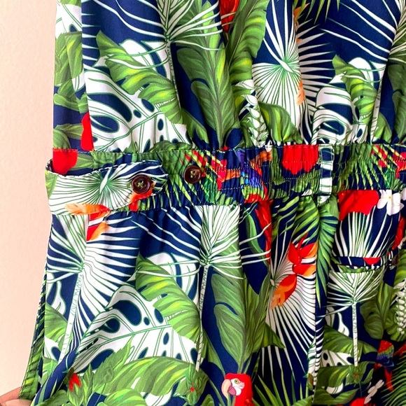 Romper Jack Men’s Tropical Hawaiian Floral One Piece Romper Jumpsuit Set sz S - Picture 8 of 13